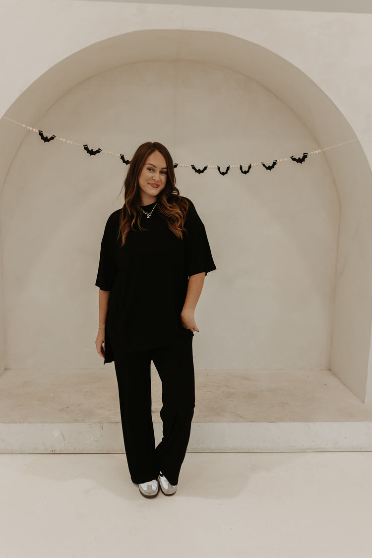 Ribbed Catlyn Pants Set (Black)