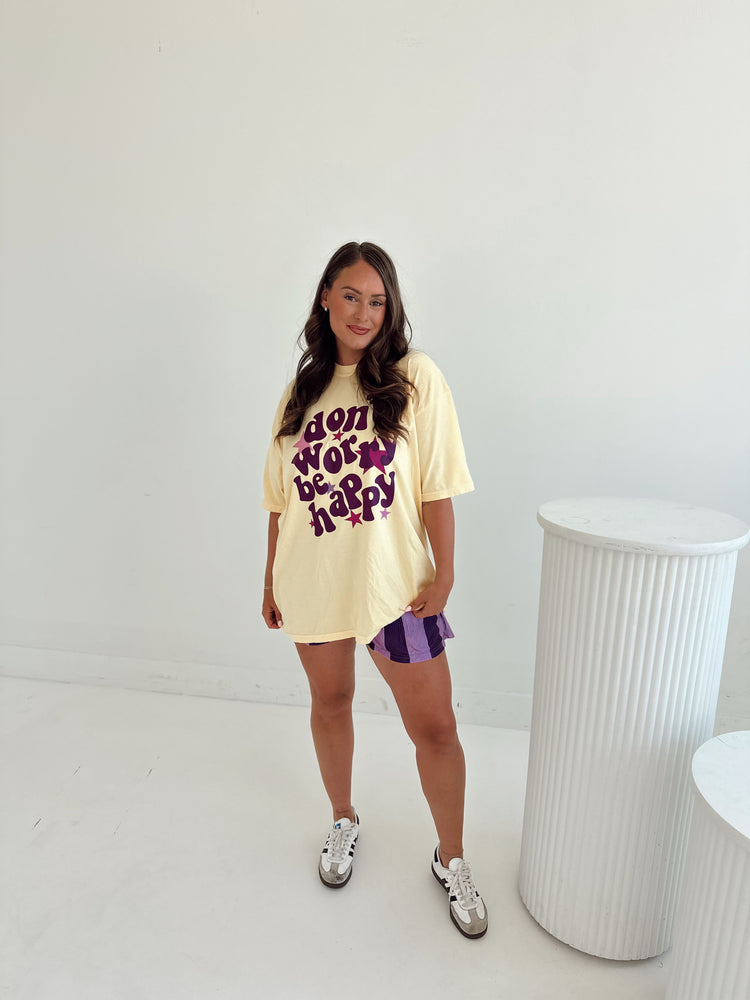 Purple Striped Flowy SHORTS