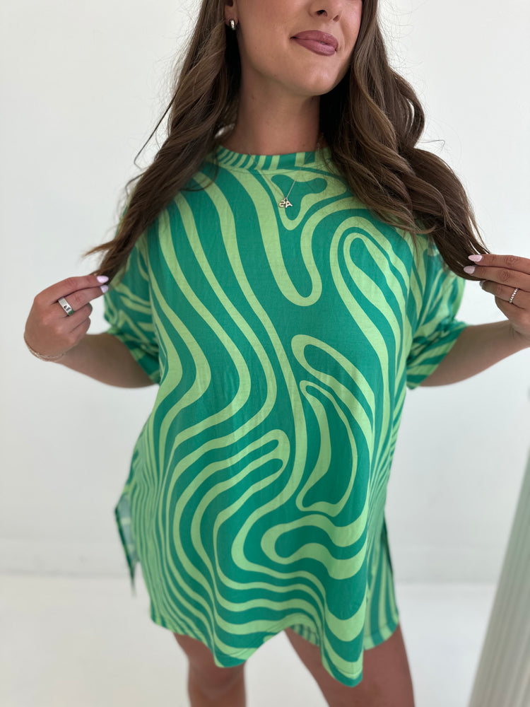 Green Trippy T-Shirt Lounge Set