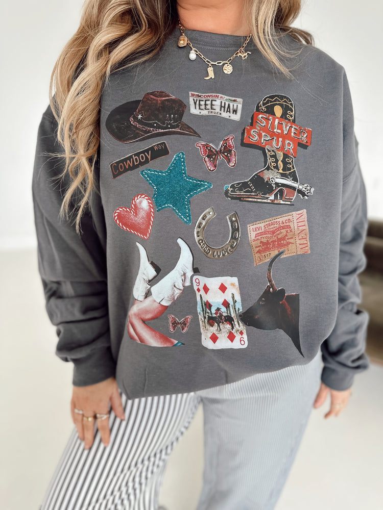 Western Collage Sweatshirt