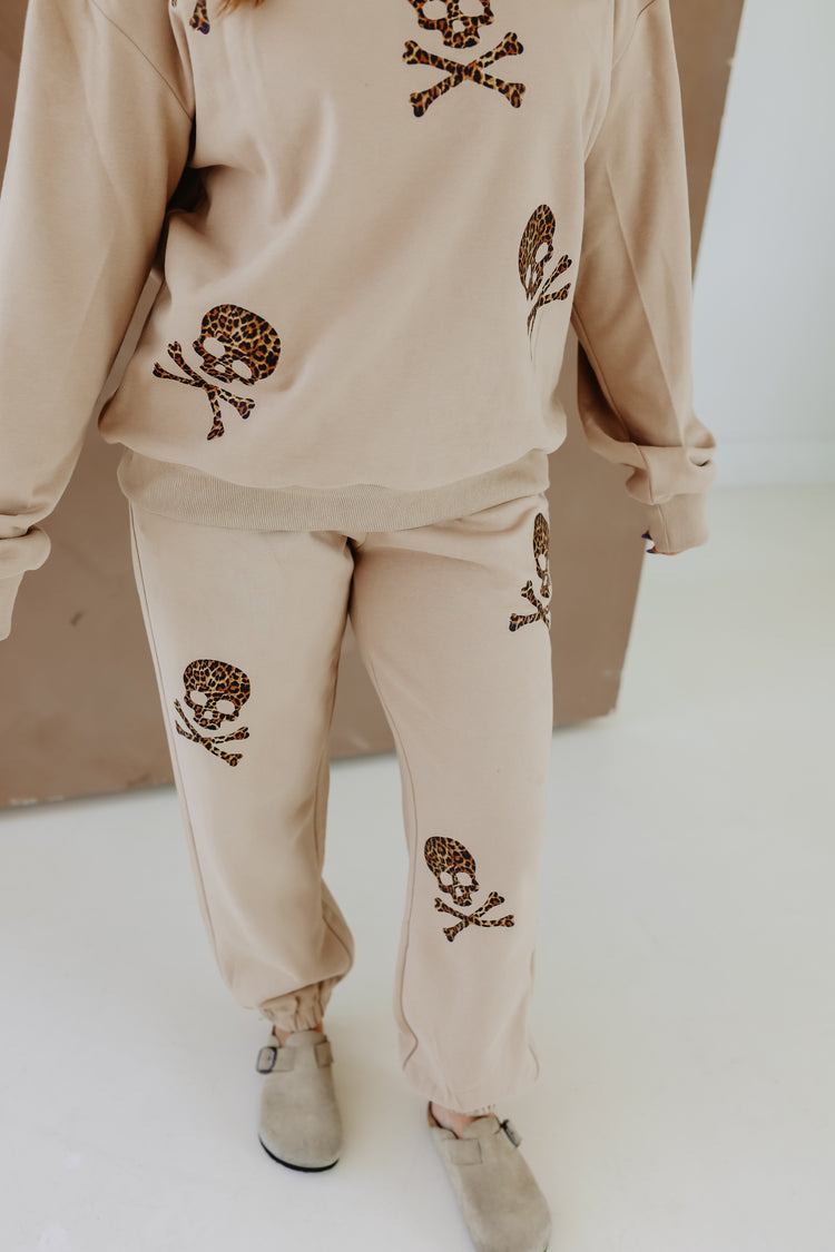 Leopard Skelly Sweat Pants