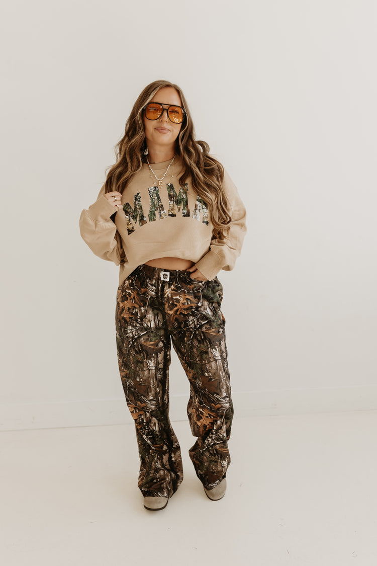 Khaki Cropped Crew Neck