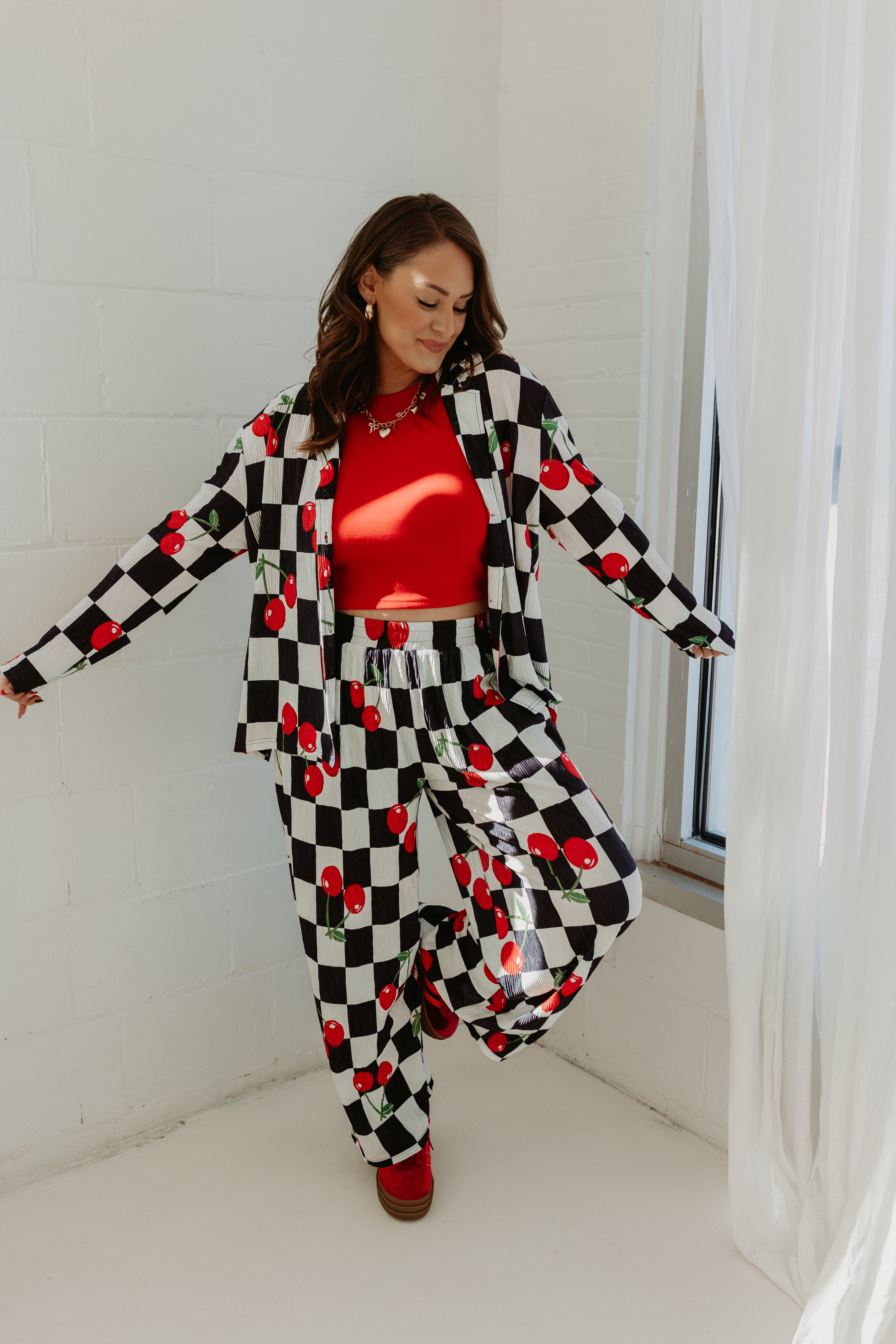 Cherry Drop Checkmate PANTS – Bourbon & Belles Boutique