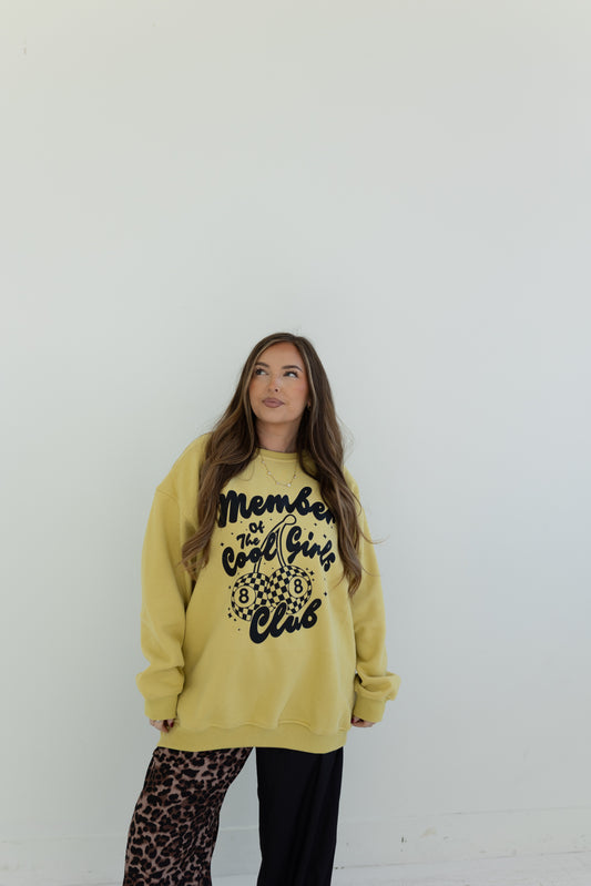Cool Girls Club LUX Sweat Shirt (Muted Lime)