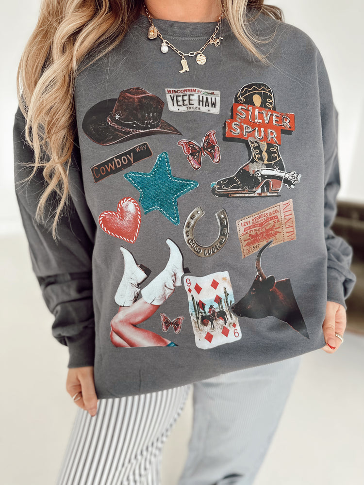 Western Collage Sweatshirt