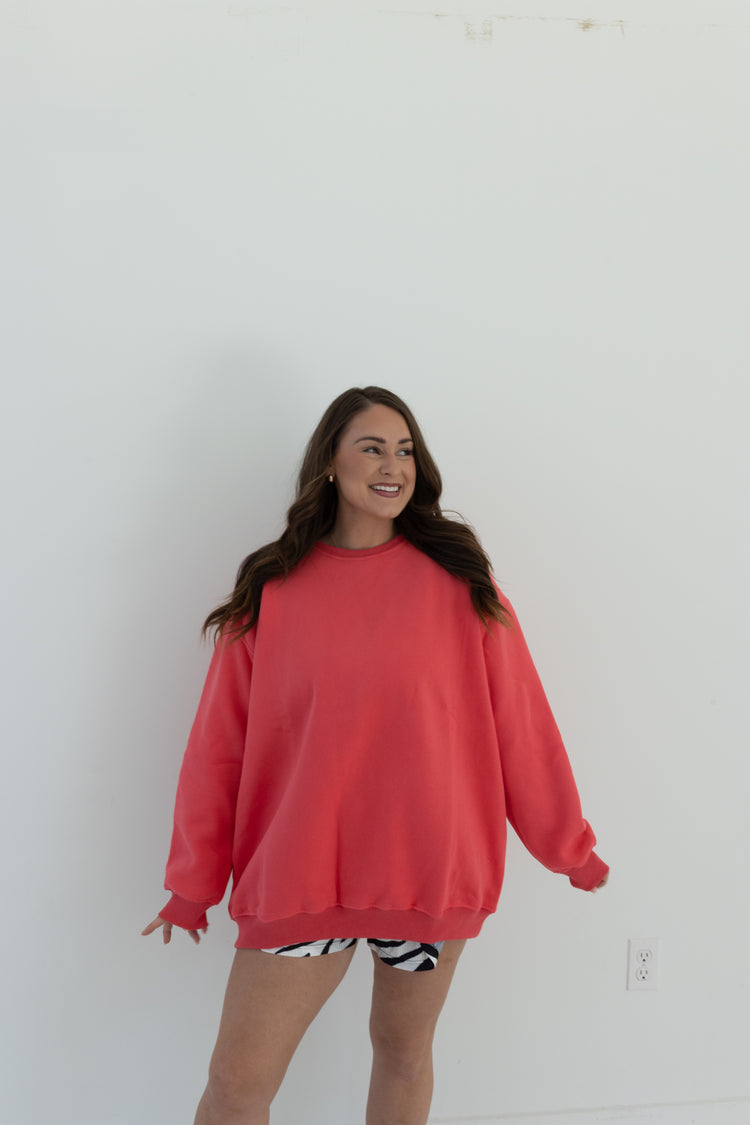 BRIGHT CORAL LUX CREW