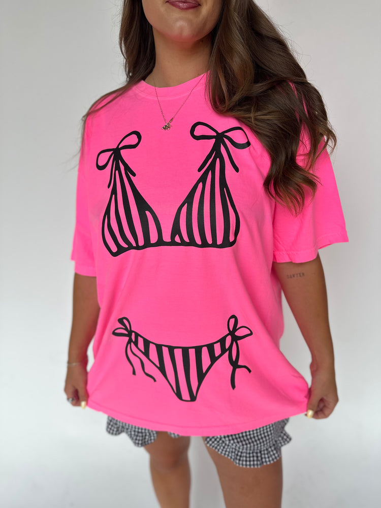 HOT PINK BIKINI GRAPHIC TEE