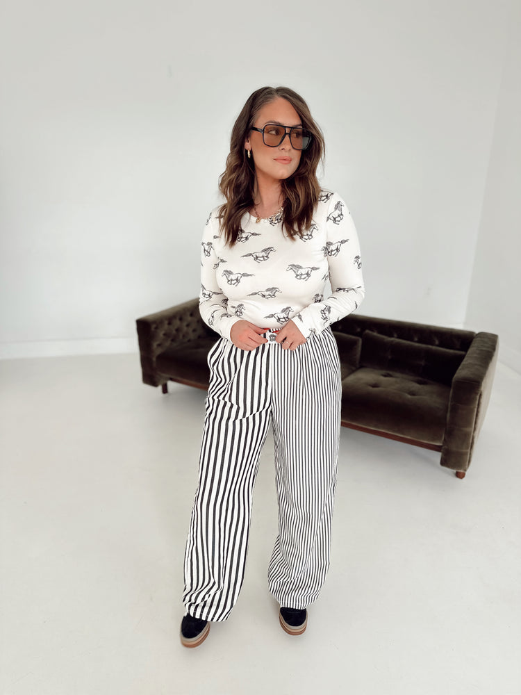 Horse Silky Soft Long Sleeve Baby tee