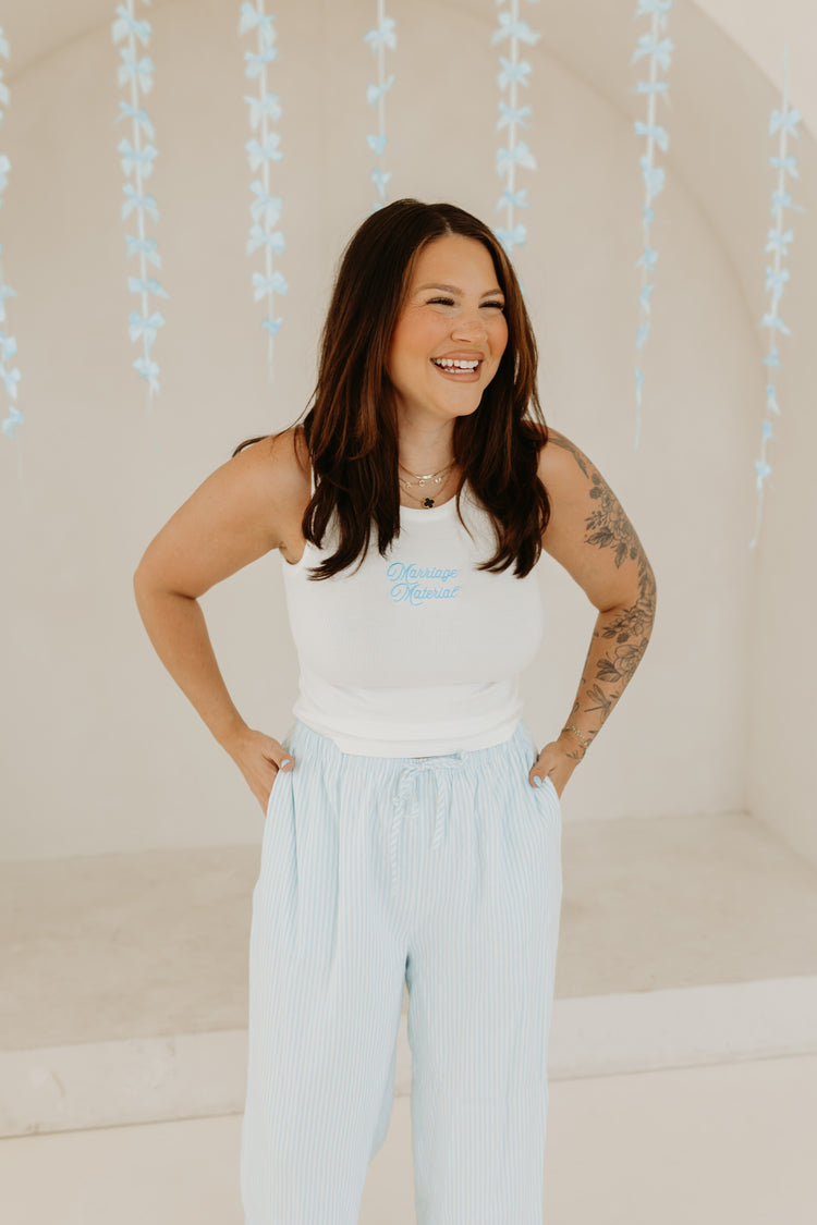 Embroidered Marriage Material TANK