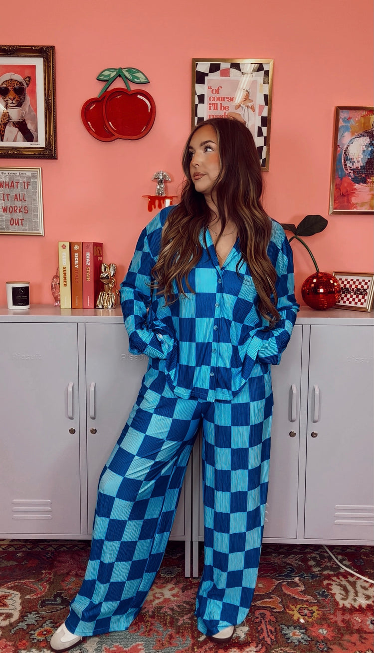 Electric Blue Checkmate PANTS