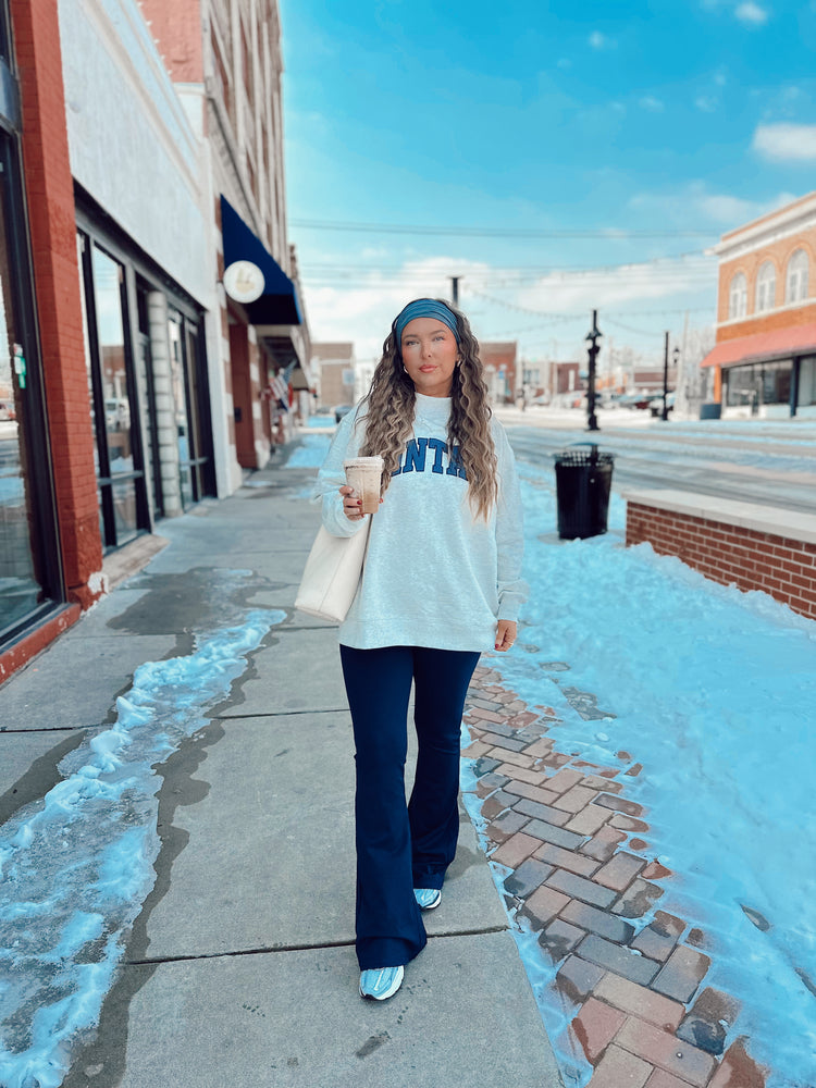 B&B TUMMY CONTROL FLARE LEGGINGS - (NAVY)