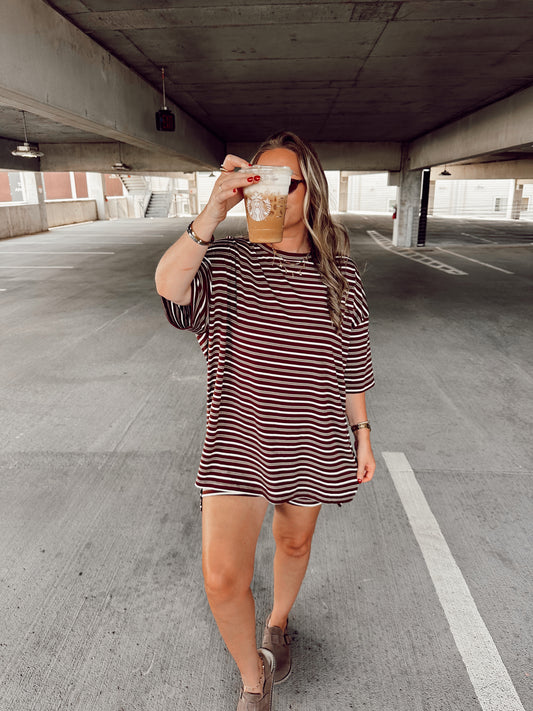 The Stripe Catlyn Set (Maroon)
