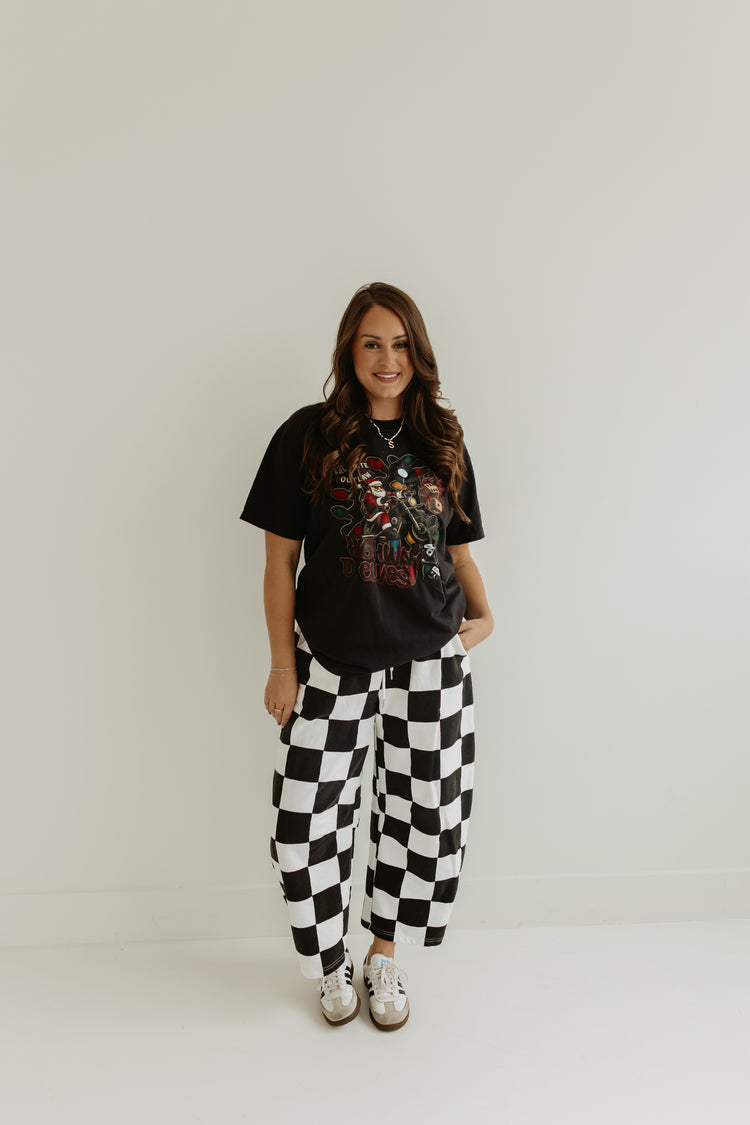 Barrel Sweat Pants (B&W CHECK)