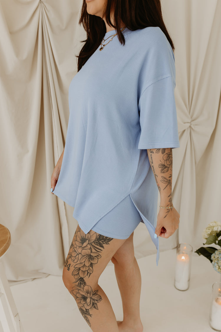 Something Blue Ribbed Catlyn Set