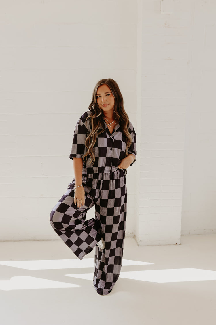 Grey & Black Checkmate Pants