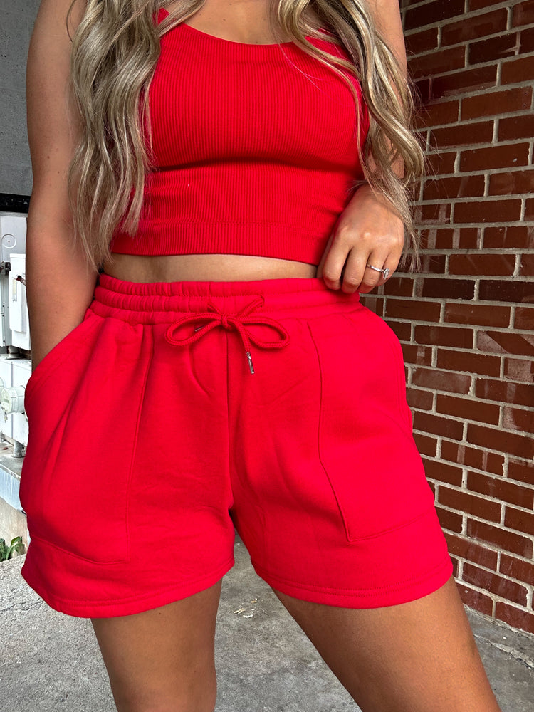 LUX Sweat Shorts (Ruby Red)