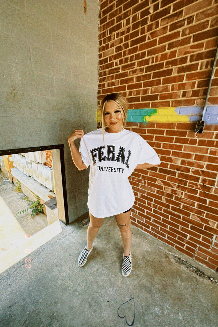 FERAL UNIVERSITY TEE (white)