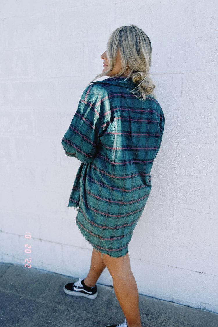 Ombre Grunge Flannel (Green)