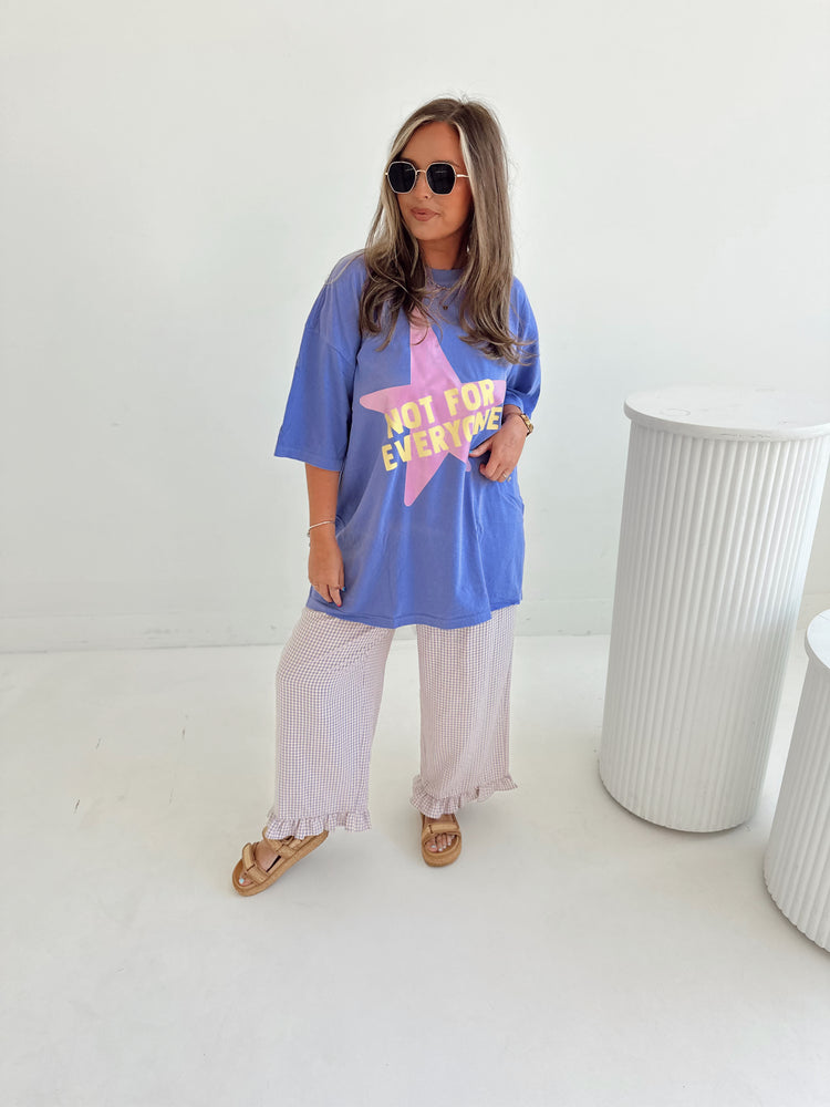 Purple X Yellow Gingham Cropped Ruffle Boxer Pants