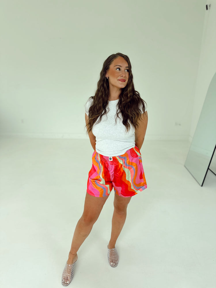 Rainbow Swirl Satin Boxer SHORTS