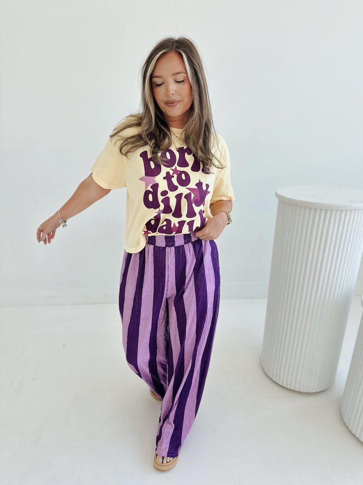 Purple Striped Flowy PANTS