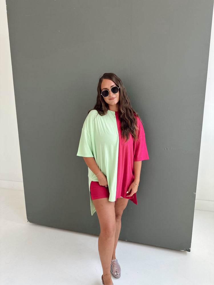 WATERMELON SUGAR SPLICED RIBBED CATLYN SET