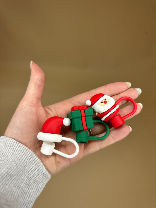 3 PACK CHRISTMAS STRAW COVERS (10MM)