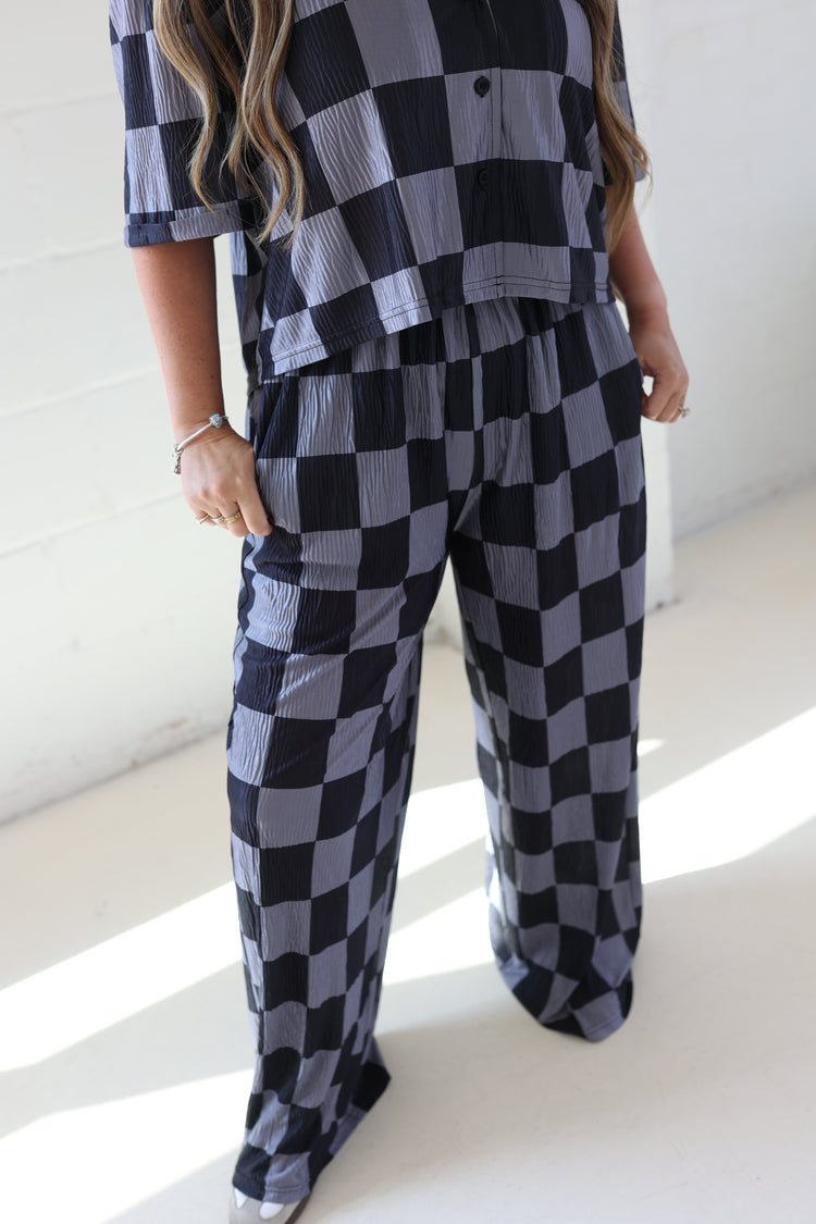Grey & Black Checkmate Pants