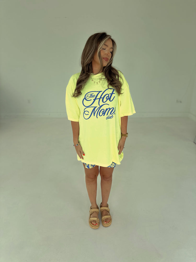 Hot Moms Club Blue —Neon Yellow