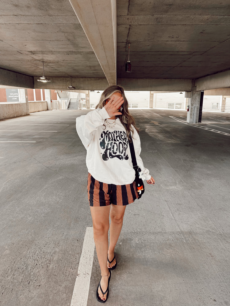 Black & Brown Striped Flowy SHORTS