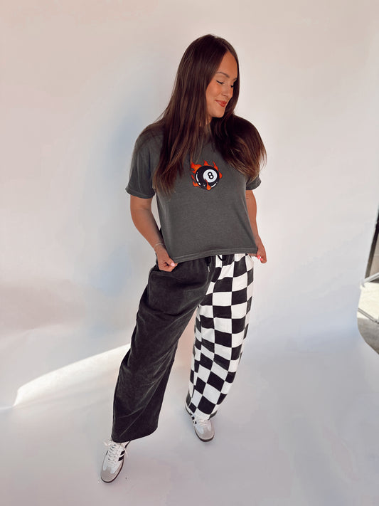 FLAMING 8BALL TEE! (Cropped or full length)