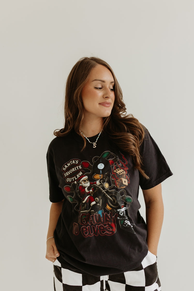 Biker Santa Collage Tshirt