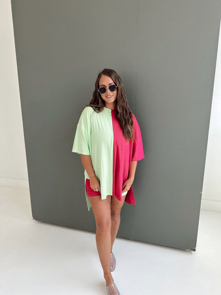 WATERMELON SUGAR SPLICED RIBBED CATLYN SET