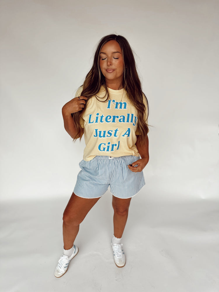 Love & Lace Blue Pin Stripe Boxer Shorts