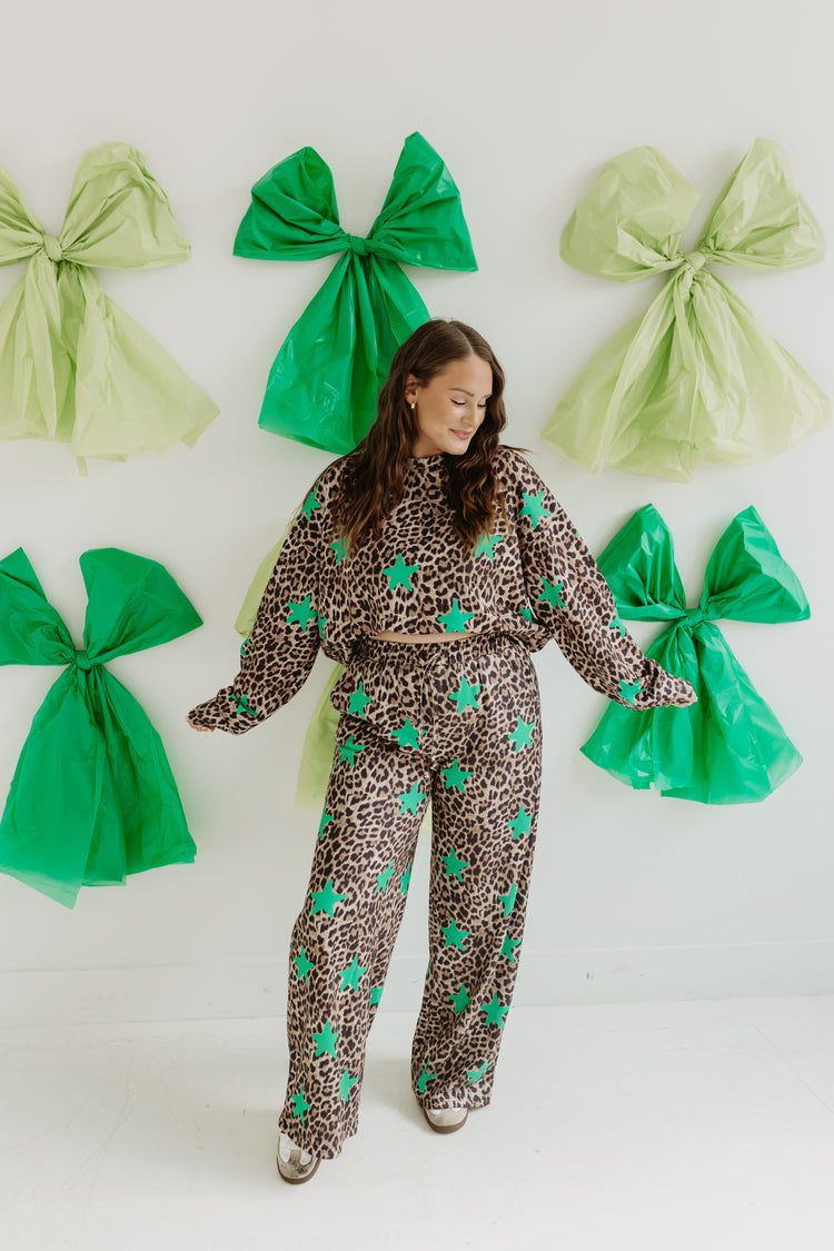 The Green Star Leopard Top