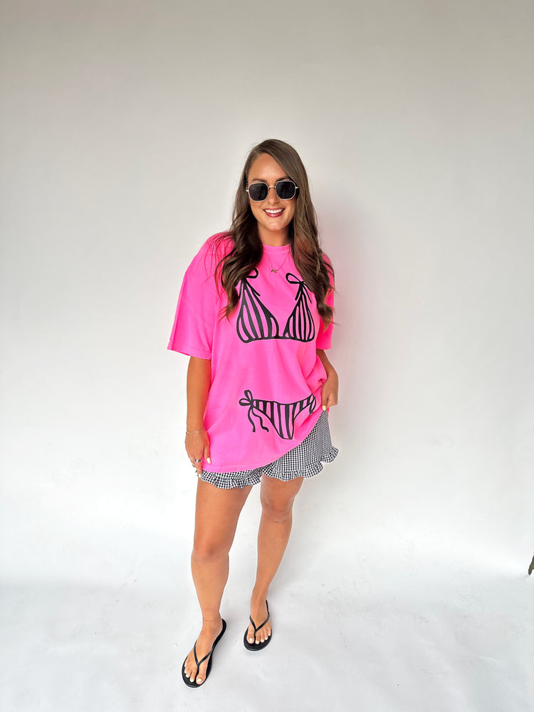 HOT PINK BIKINI GRAPHIC TEE