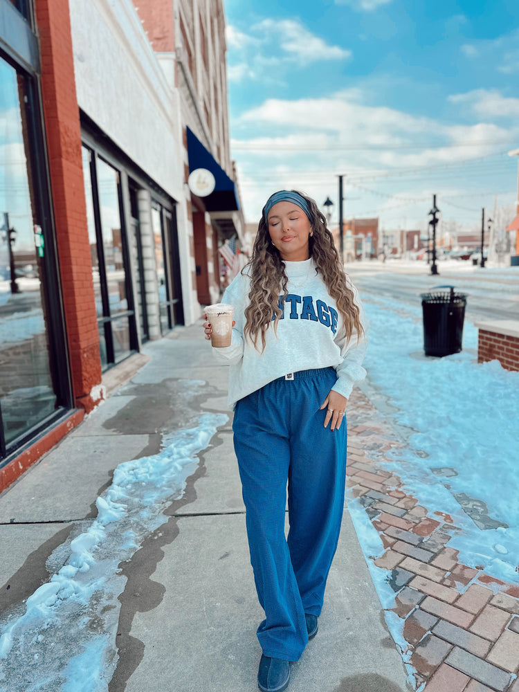 Blue Gingham Boxer Pants