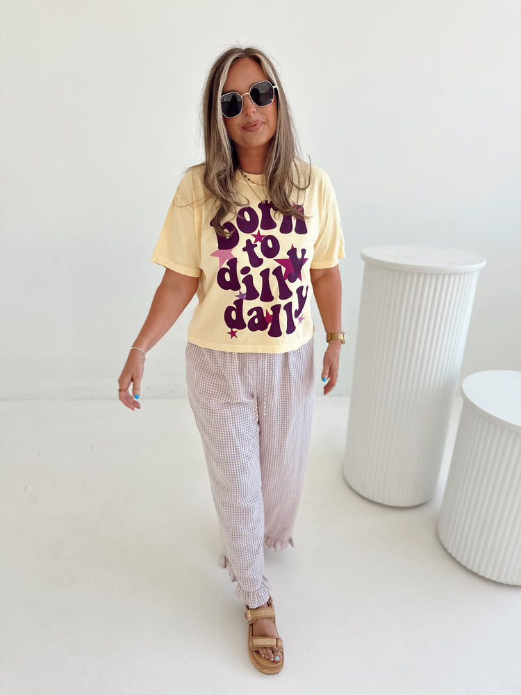 Dilly Dally Graphic T-shirt BUTTER (cropped or full length)