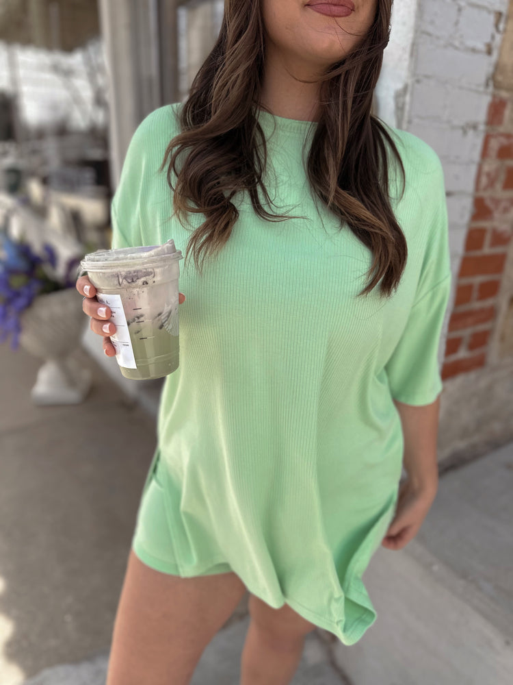 Minty Green Ribbed Catlyn Set