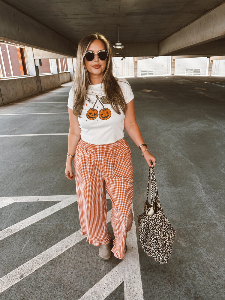 Pumpkin Cherries Short Sleeve Baby Tee (Ivory)
