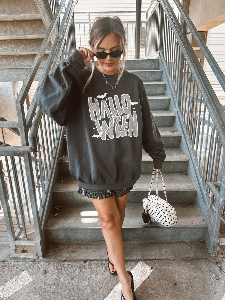 Stripe Halloween Sweatshirt (Charcoal)
