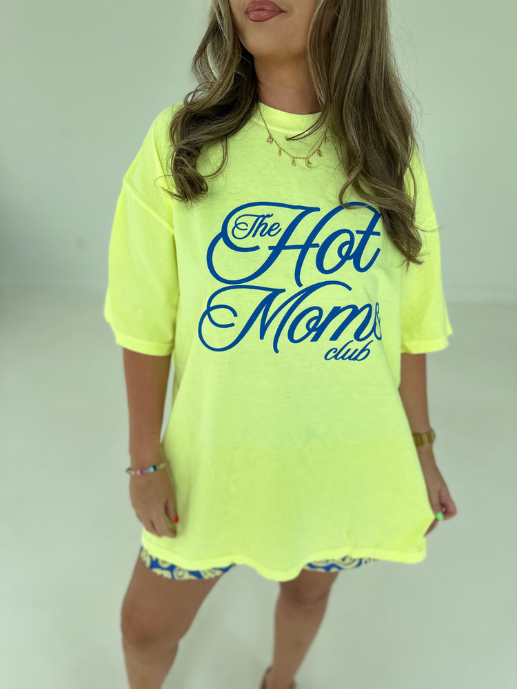 Hot Moms Club Blue —Neon Yellow