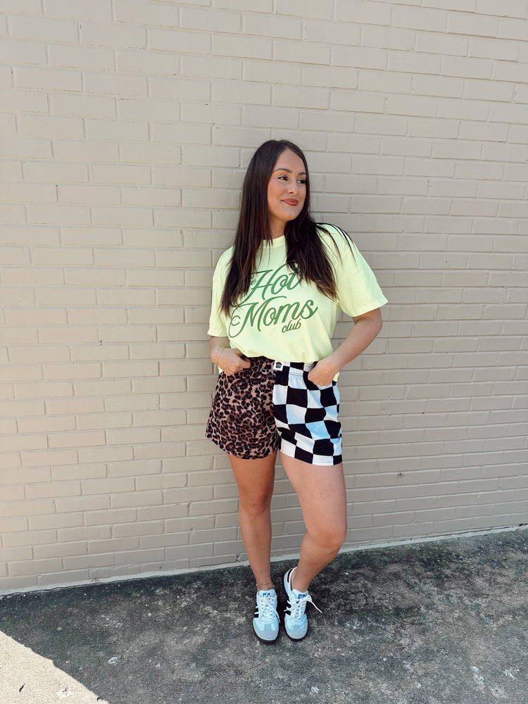 Leopard X Checkered Spliced Boxer SHORTS!