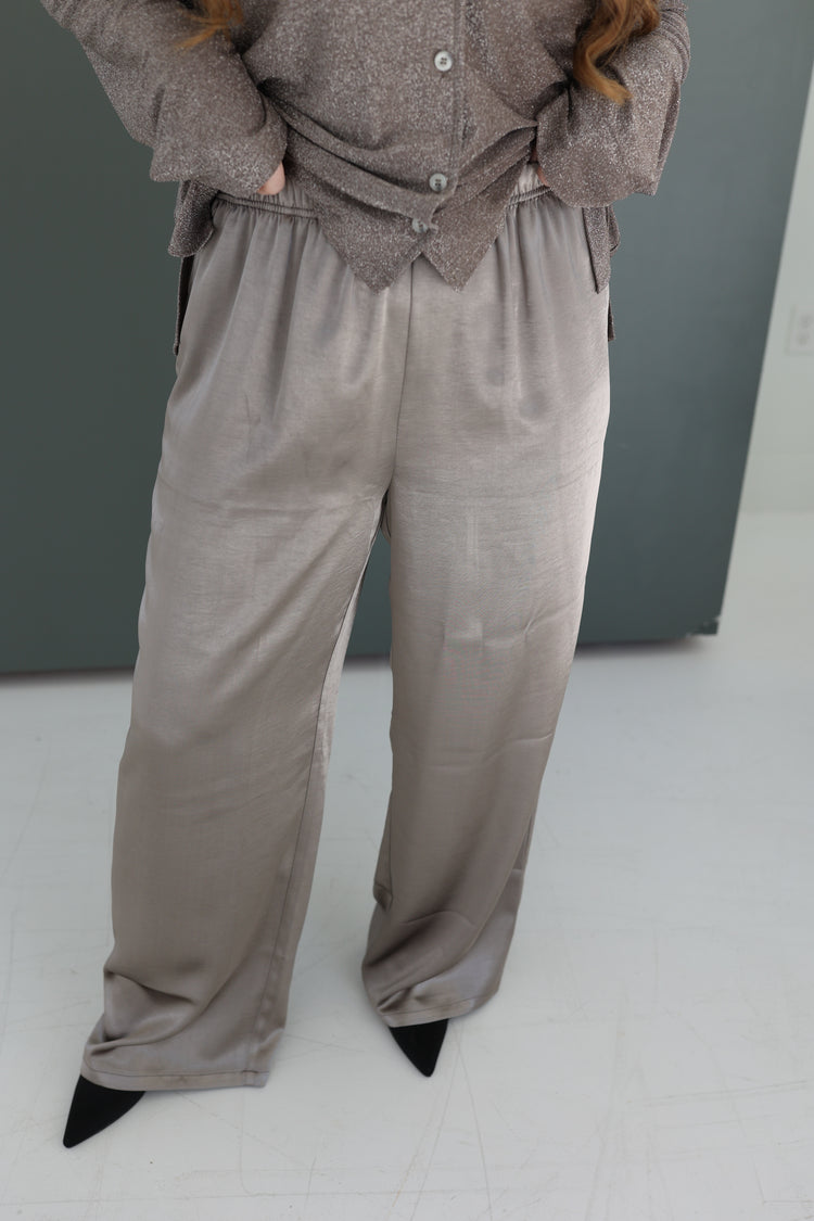 Silky Style Wide leg Pants (chrome)