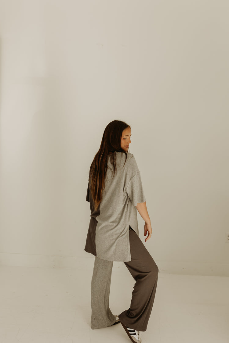 Ribbed Catlyn Pants Set (SPLICED GREY)
