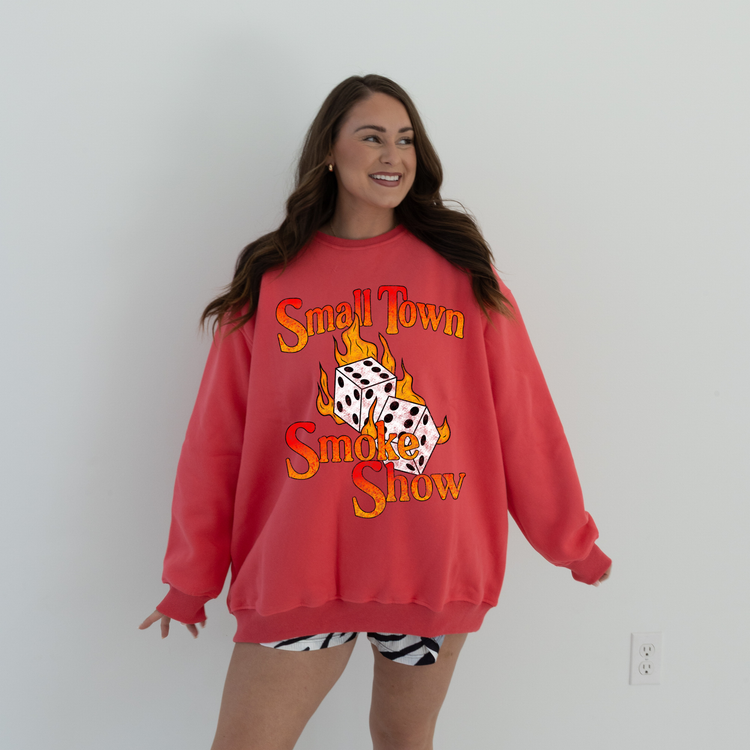 BRIGHT CORAL LUX CREW