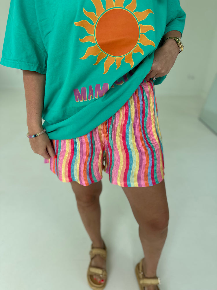 Rainbow Stripe Flowy SHORTS