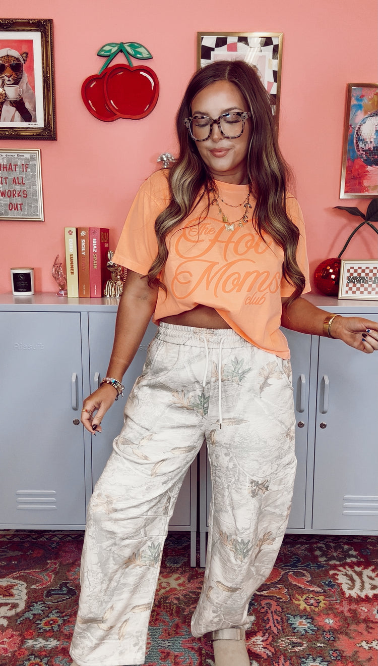 Hot Moms Club Neon cantaloupe (cropped or full length)
