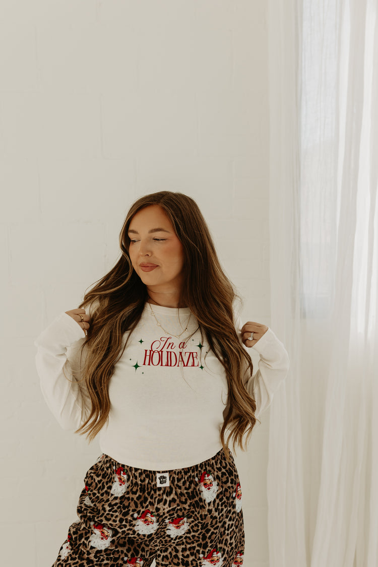 In a Holidaze LS Baby tee