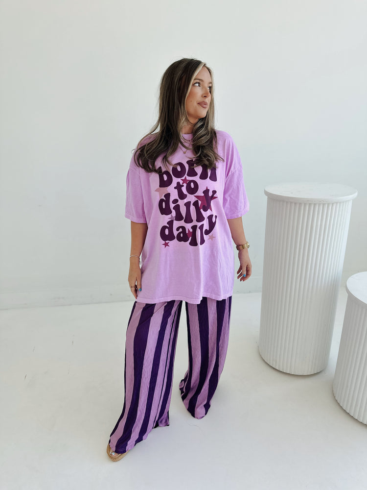 Purple Striped Flowy PANTS